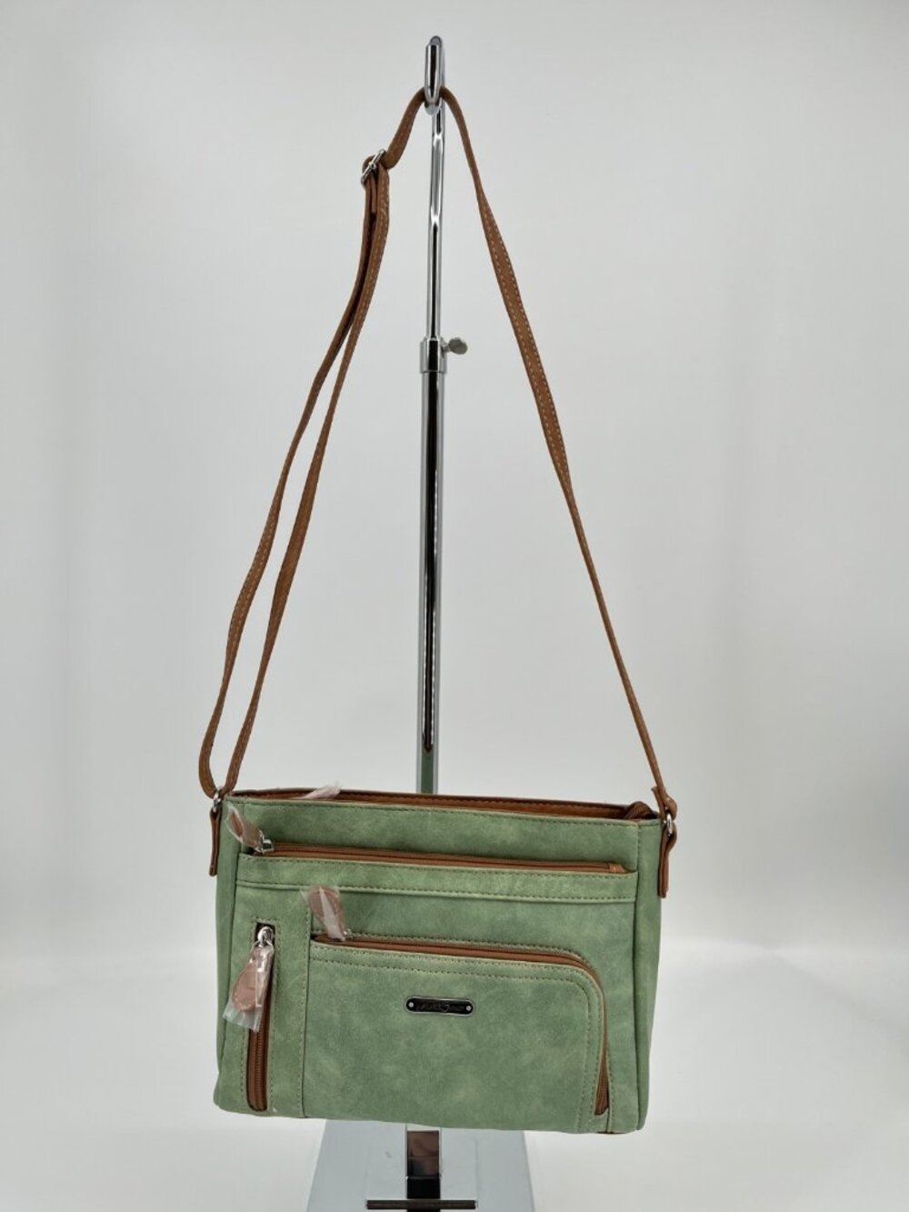 MultiSac Summerville Crossbody Bag Green Zip Top Adjustable Strap Pockets